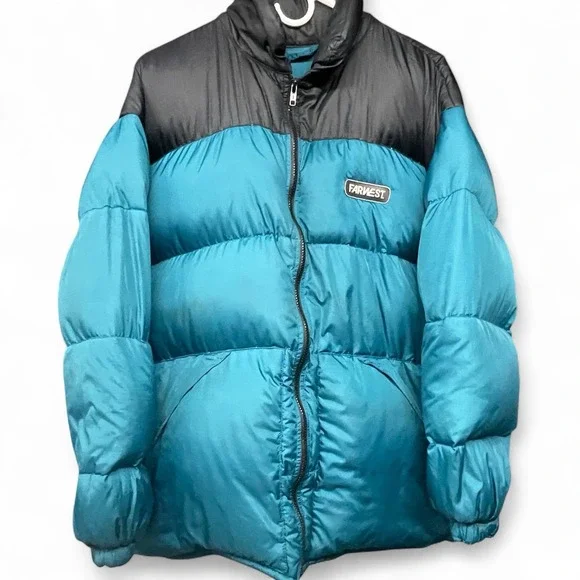 FARWEST Seattle Vintage Down Puffer Jacket, Men's Medium - Picture 1 of 8